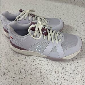 On Running Athletic Shoes in Gray and Purple